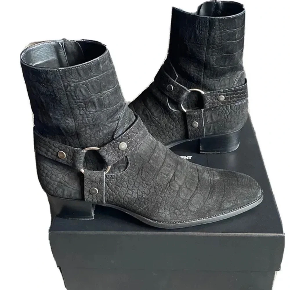 Saint Laurent | Shoes | Saint Laurent Black Croc Wyatt Harness